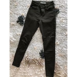 Topshop Olive Green Skinny Jeans